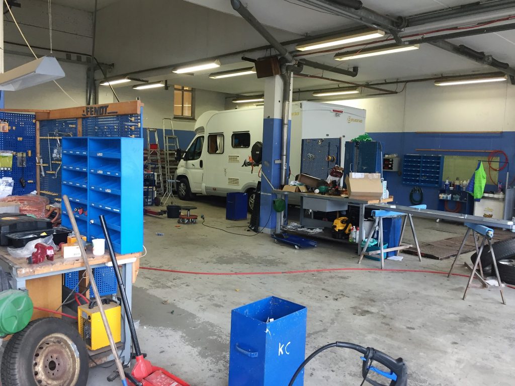 Værkstedet for både campingvogne, autocampere og trailere.