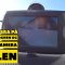 Bakkamera på campingvognen og russerkamera i bilens forrude (Reklame)