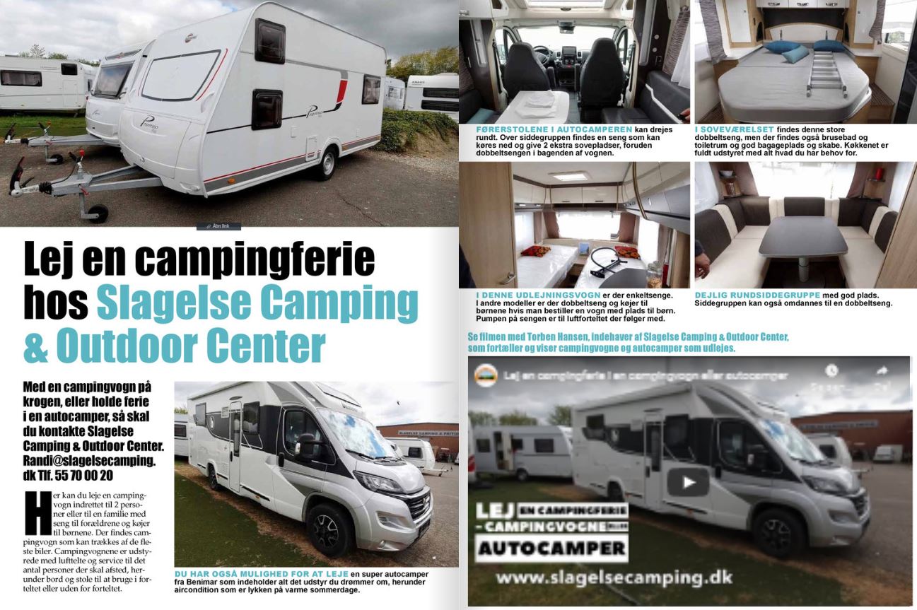 Lej en campingferie i campingvogn eller autocamper (Reklame)