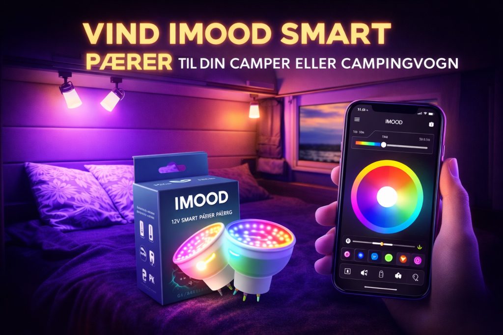 IMOOD smart pærer til camper og campingvogn med farvet LED lys styret via smartphone